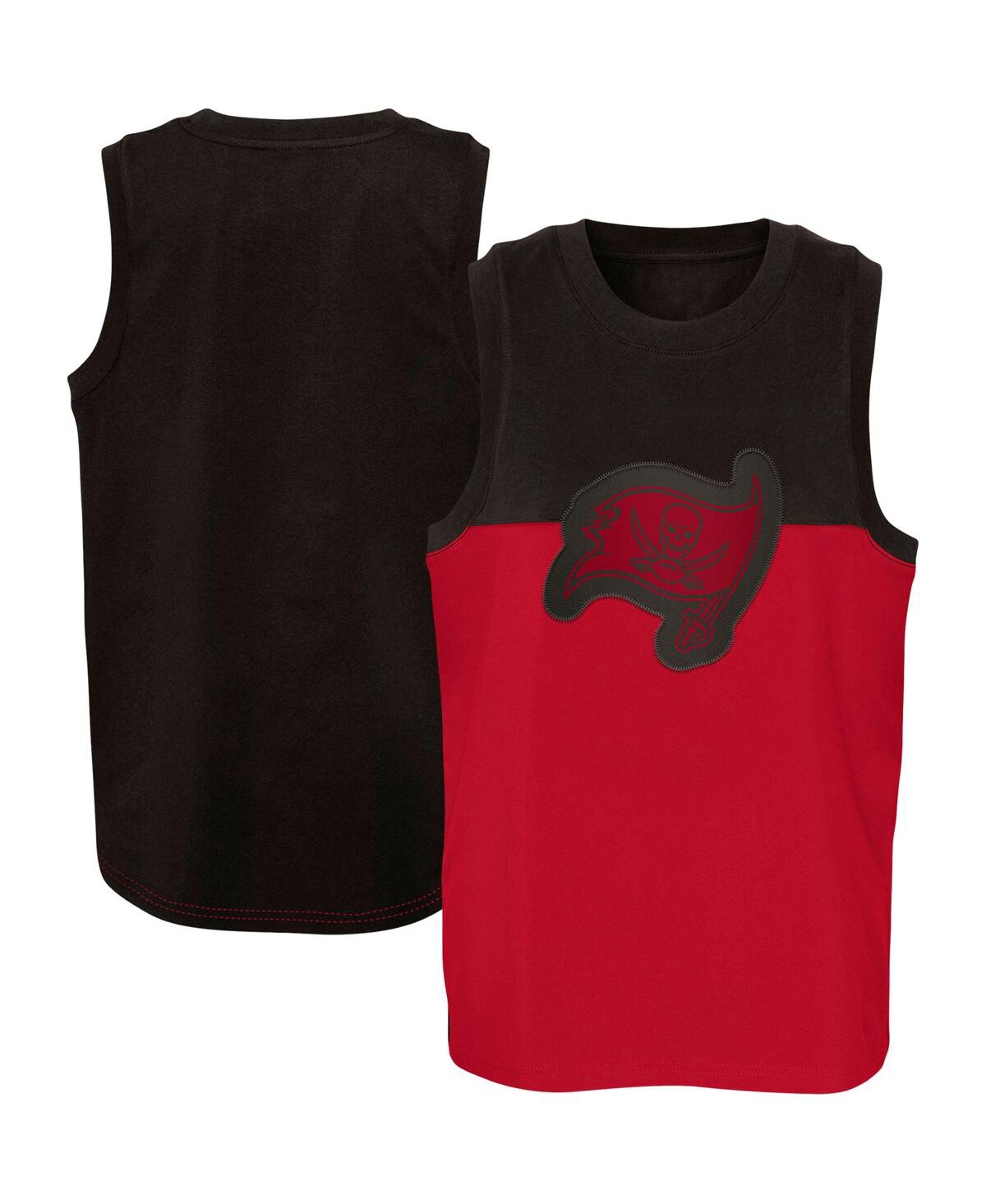 Outerstuff Kids' Big Boys Red, Pewter Tampa Bay Buccaneers Revitalize Tank Top In Red,pewter