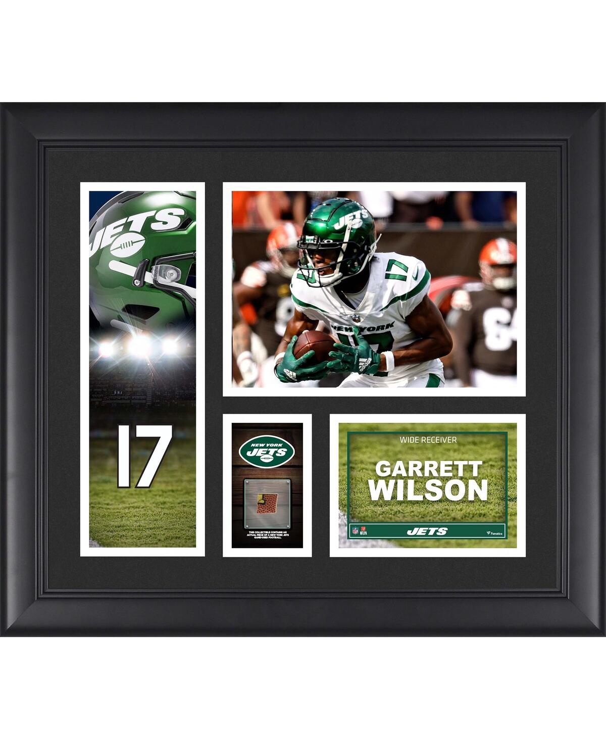 Fanatics Authentic Garrett Wilson New York Jets Framed 15'' X 17'' X 1'' Player Collage With A Piece Of Game-used Ball In Multi