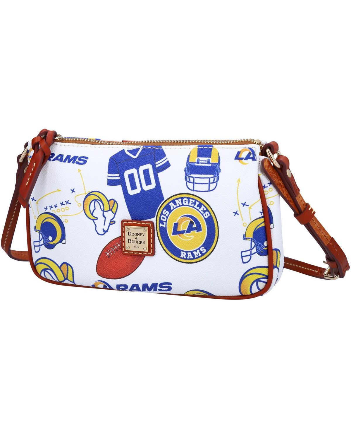 Dooney & Bourke Women's  Los Angeles Rams Gameday Lexi Crossbody With Small Coin Case In White