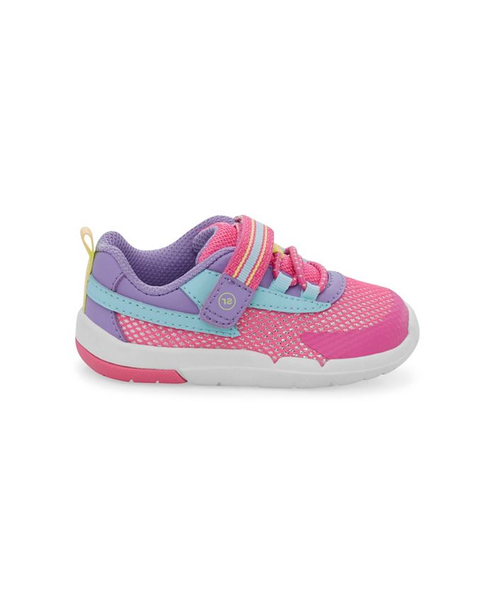 Stride Rite Baby Girl's Made2Play Surge Bounce Sneaker – Light-Up Athletic Shoes With Hook & Loop Closure
