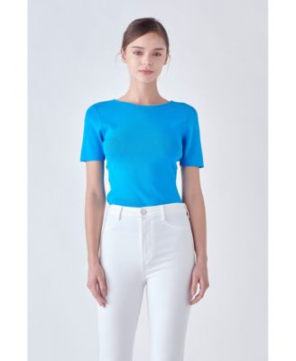 Women's Knotted Back Detail Knit Top