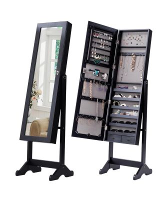 Mirrored Jewelry Cabinet Storage Organizer Drawers