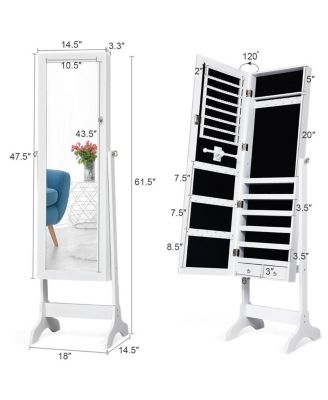 Mirrored Jewelry Cabinet Storage Organizer  Box Drawers