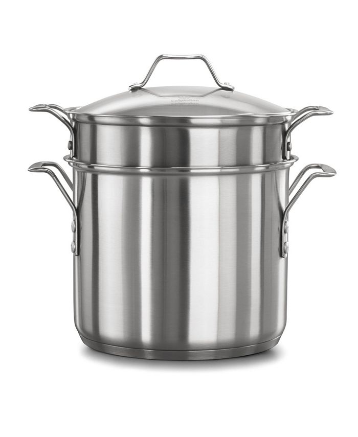 Calphalon Simply Stainless Steel 8 Qt. Covered Multi-Pot with Strainer &  Steamer Inserts - Macy's