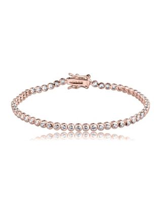 Cubic Zirconia Round Bezel 3mm Set Plating Options Bracelet