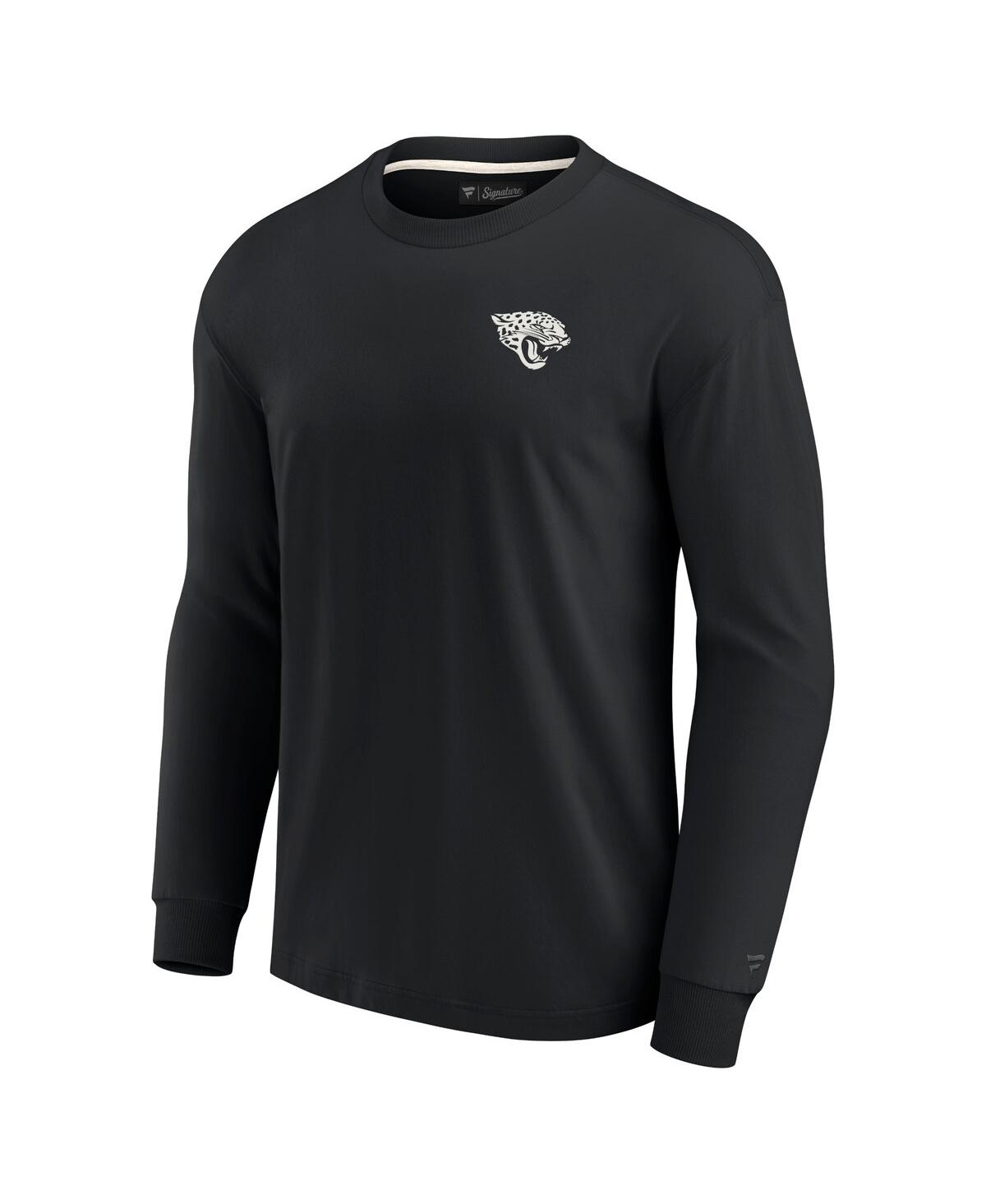Shop Fanatics Signature Men's And Women's  Black Jacksonville Jaguars Super Soft Long Sleeve T-shirt