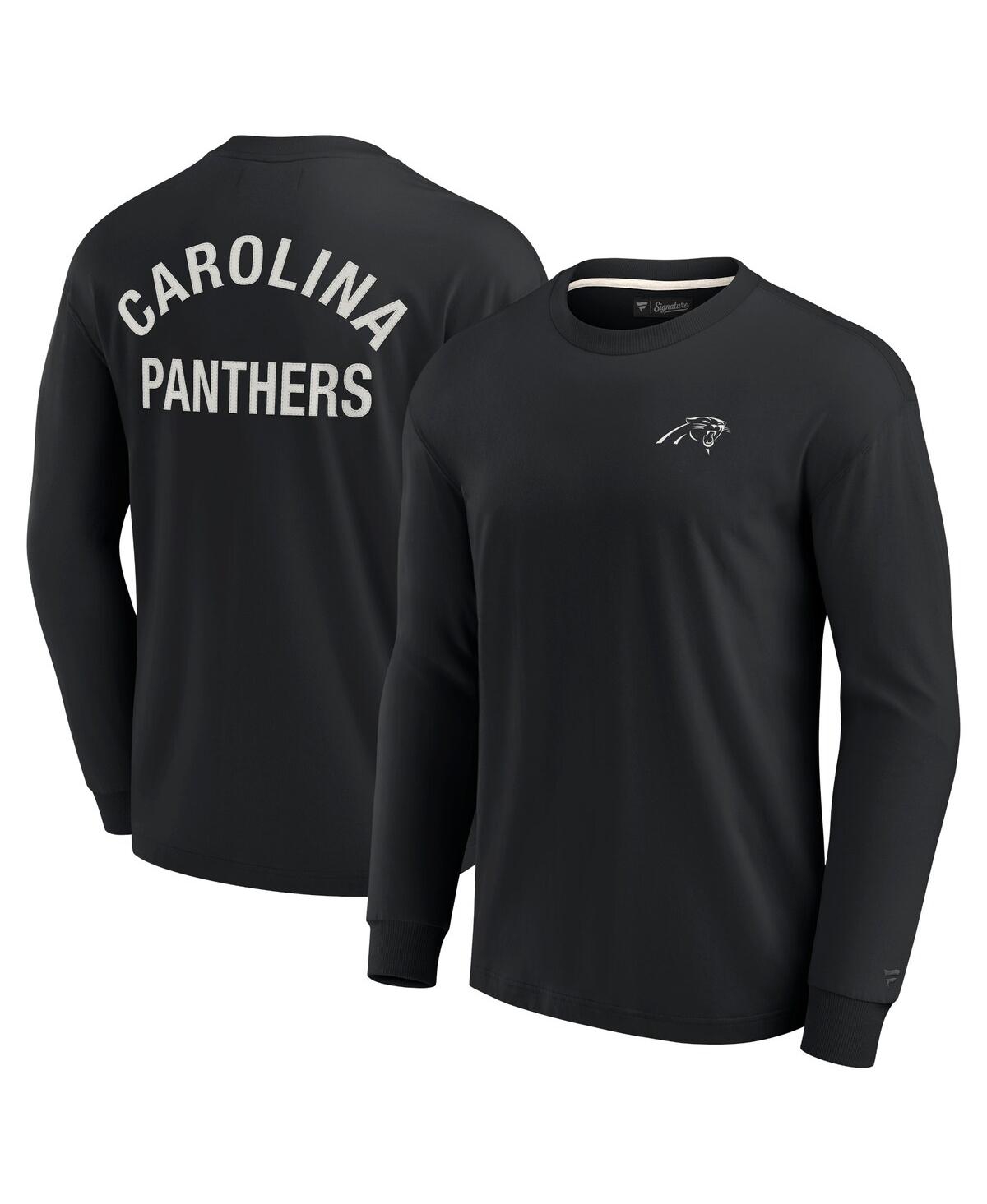 Fanatics Signature Men's And Women's  Black Carolina Panthers Super Soft Long Sleeve T-shirt In Black