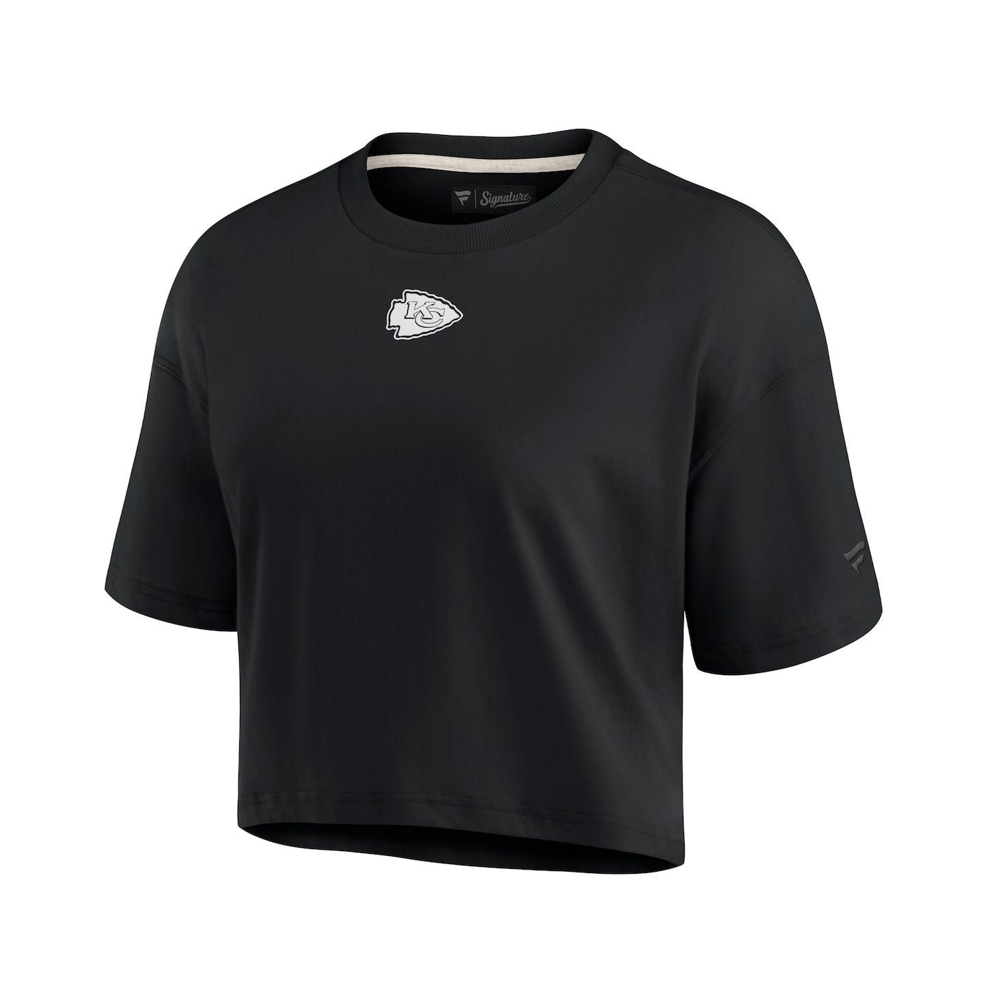 Женская футболка Fanatics Signature Black Kansas City Chiefs Super Soft Short Sleeve Cropped — фото 3