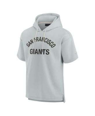 Men's and Women's Gray San Francisco Giants Super Soft Fleece Short Sleeve Hoodie