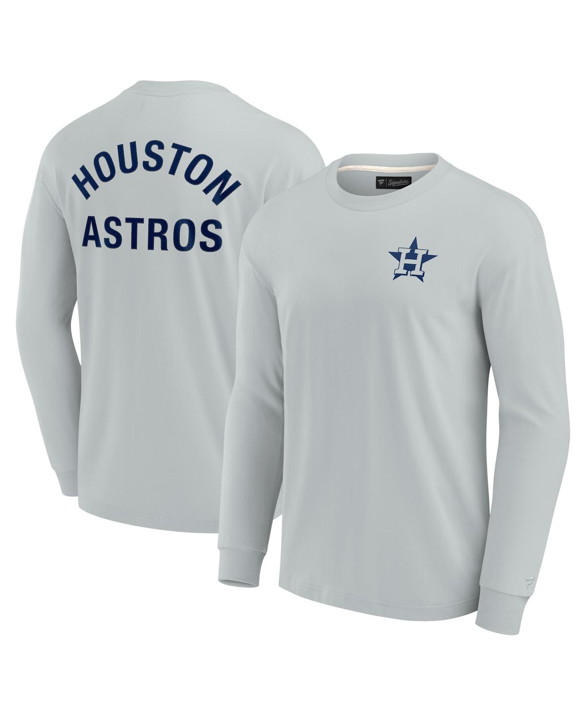 Fanatics Signature Men's And Women's  Gray Houston Astros Super Soft Long Sleeve T-shirt In Gray