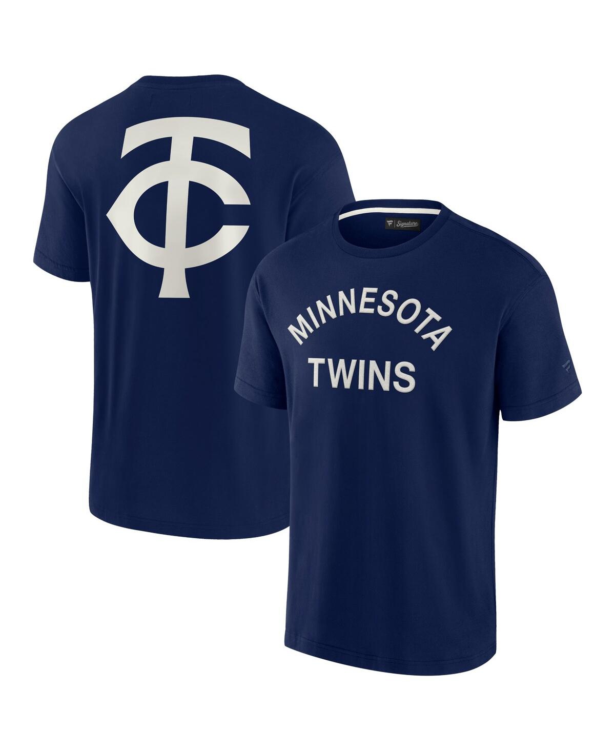 Shop Fanatics Signature Men's And Women's  Navy Minnesota Twins Super Soft Short Sleeve T-shirt