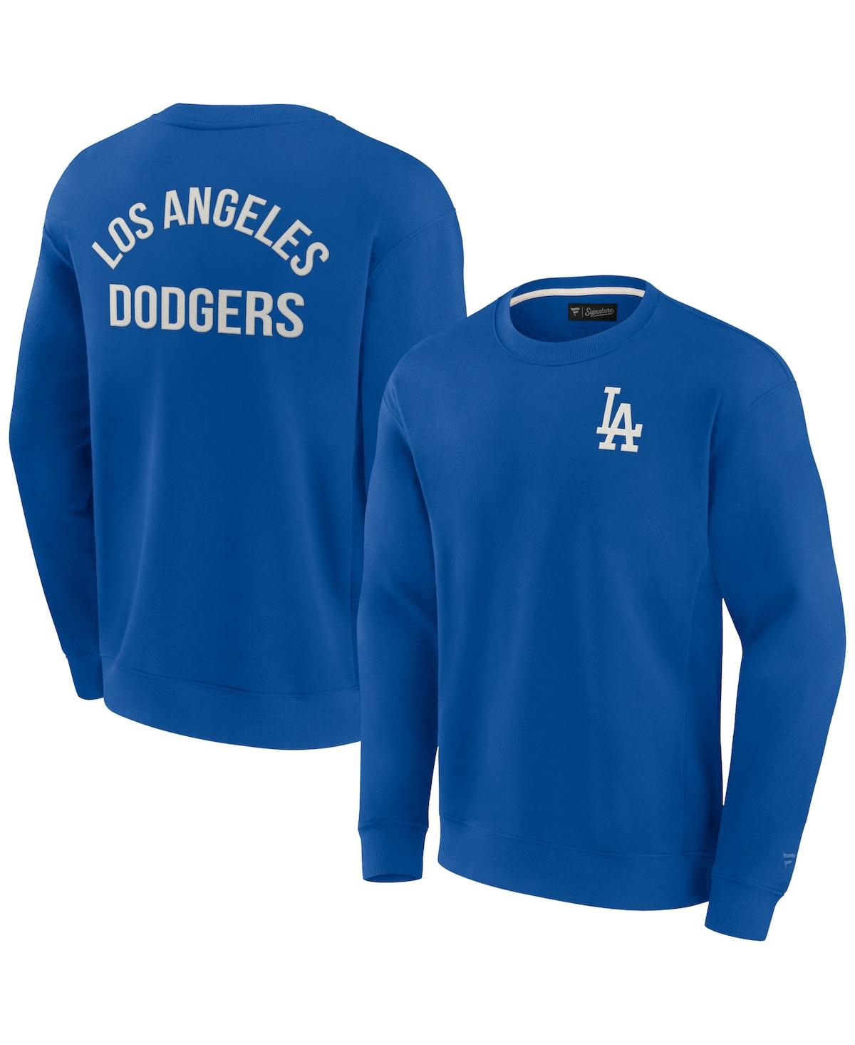 Fanatics Signature Men's And Women's  Royal Los Angeles Dodgers Super Soft Pullover Crew Sweatshirt