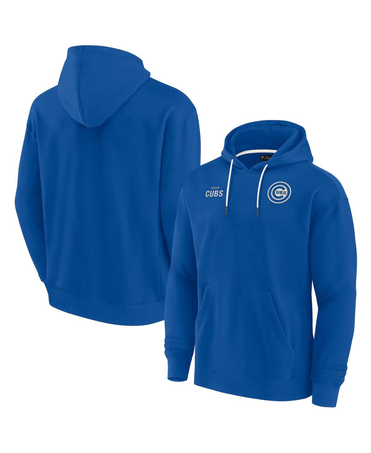 Shop Fanatics Signature Men's And Women's  Royal Chicago Cubs Super Soft Fleece Pullover Hoodie