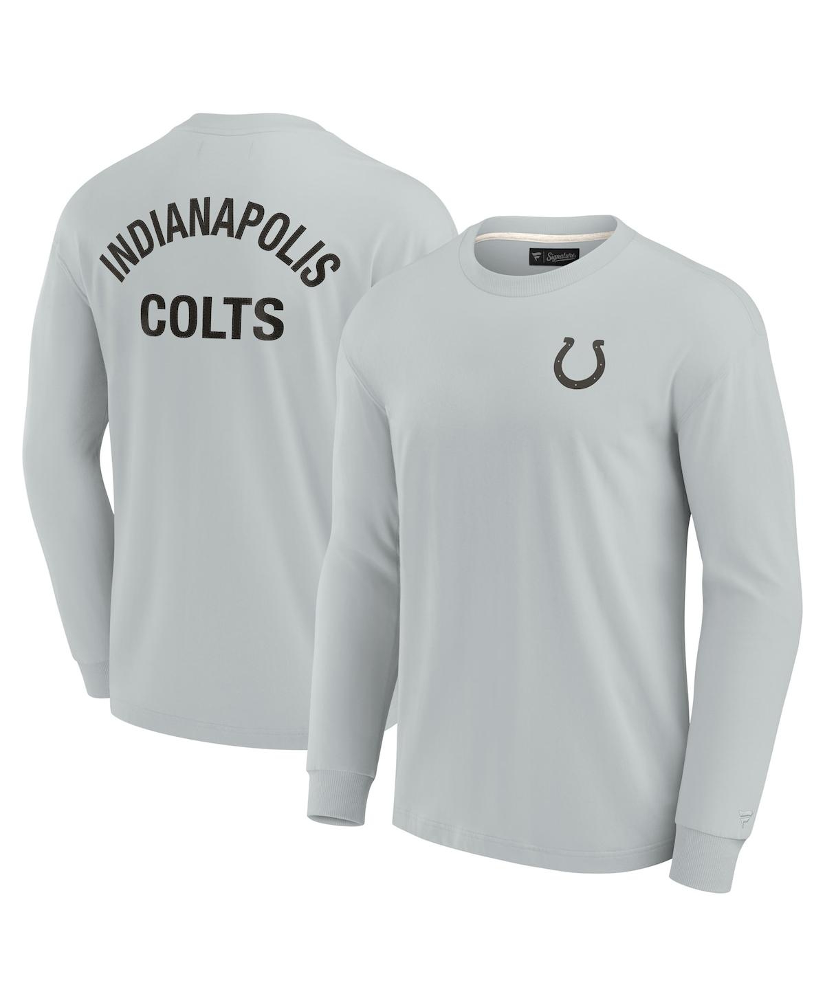 Shop Fanatics Signature Men's And Women's  Gray Indianapolis Colts Super Soft Long Sleeve T-shirt