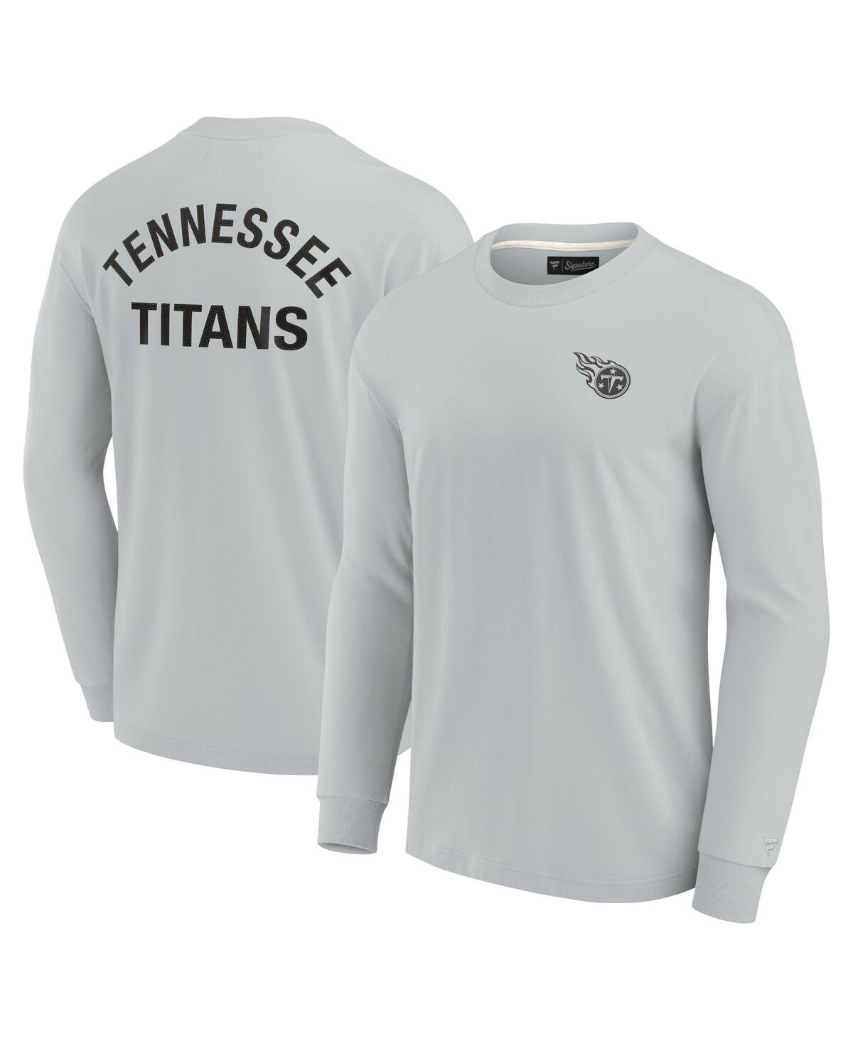 Shop Fanatics Signature Men's And Women's  Gray Tennessee Titans Super Soft Long Sleeve T-shirt