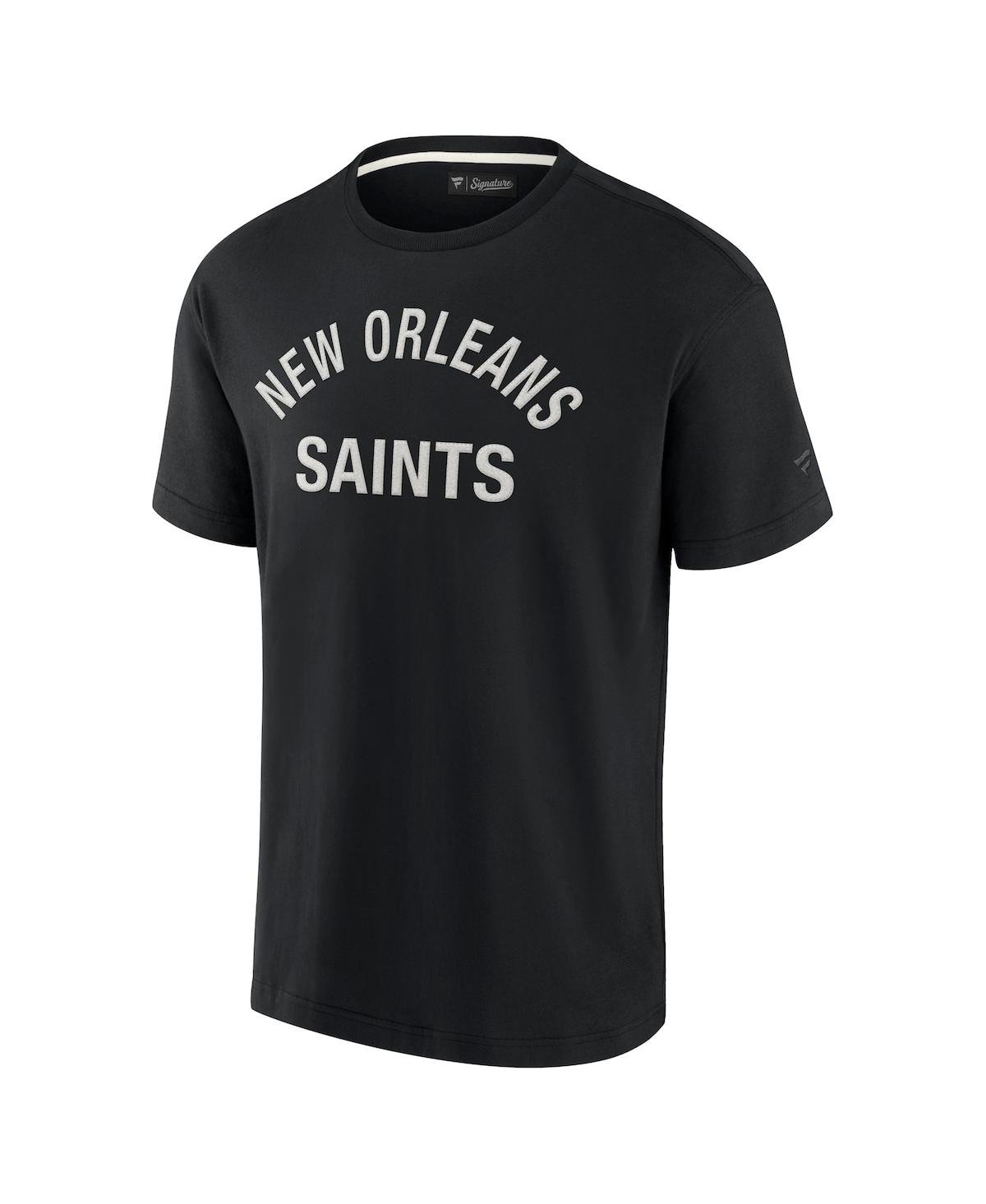 Fanatics Signature Men's And Women's  Black New Orleans Saints Super Soft Short Sleeve T-shirt In Black
