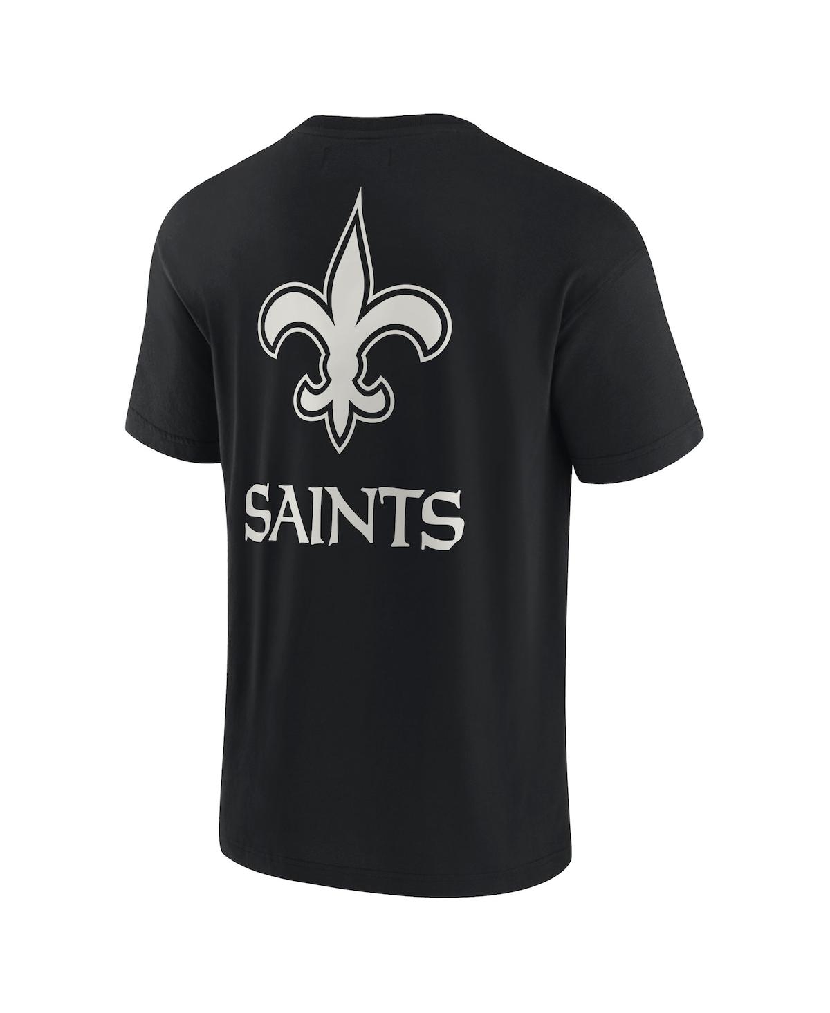 Fanatics Signature Men's And Women's  Black New Orleans Saints Super Soft Short Sleeve T-shirt In Black
