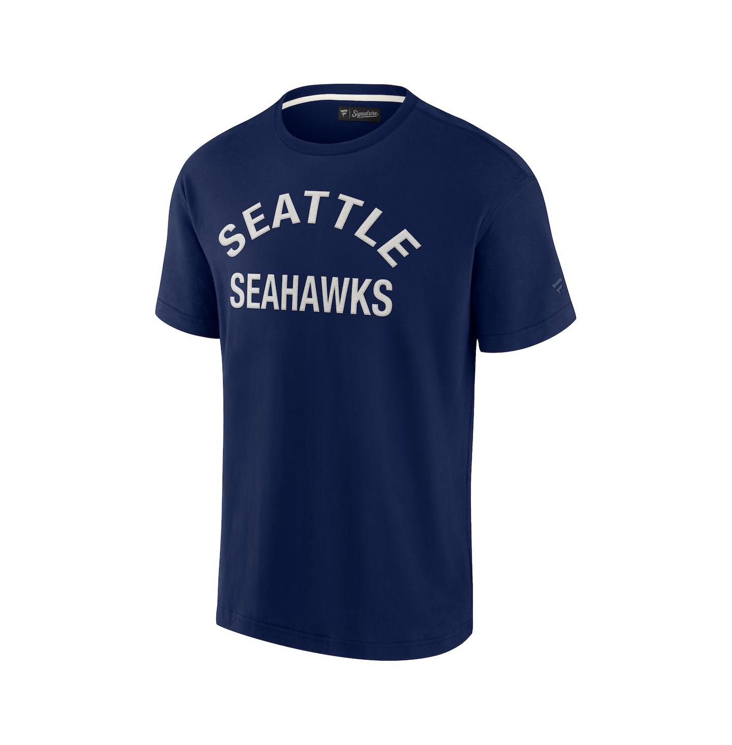 Футболка Fanatics Signature Navy College Seattle Seahawks Super Soft Short Sleeve — фото 4
