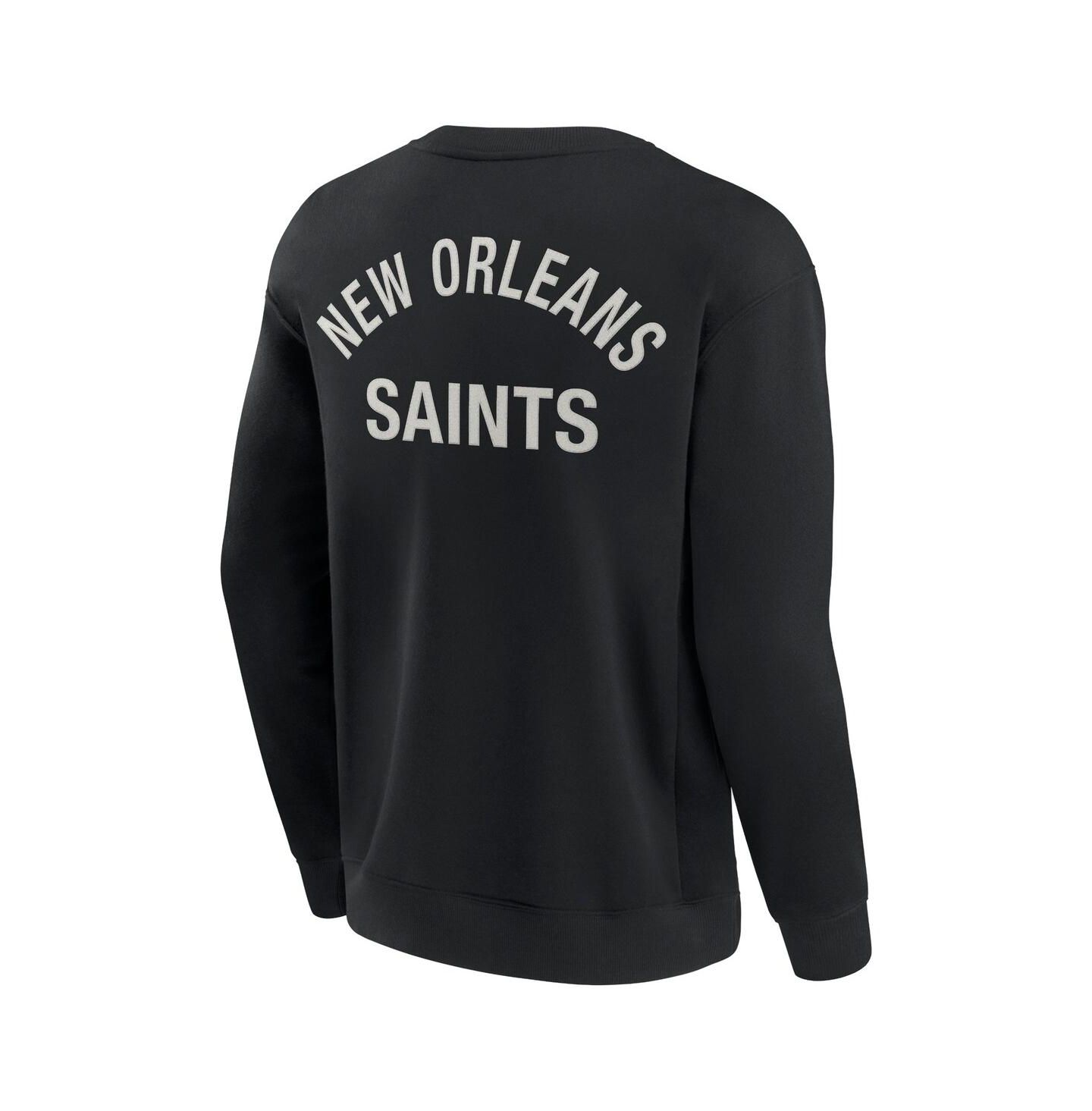 Толстовка Fanatics Signature Black New Orleans Saints Super Soft Pullover Crew — фото 2
