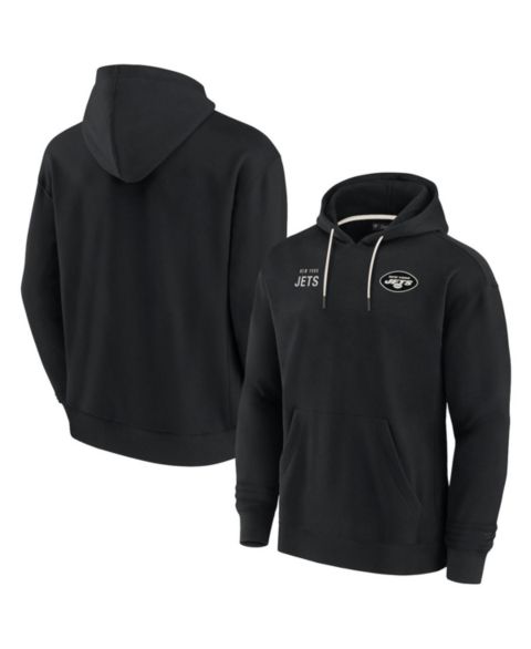 Худи Fanatics Signature Black New York Jets Super Soft Fleece Pullover