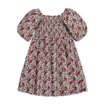Toddler Girls Hope and Henry Short Bubble Sleeve Smocked Dress