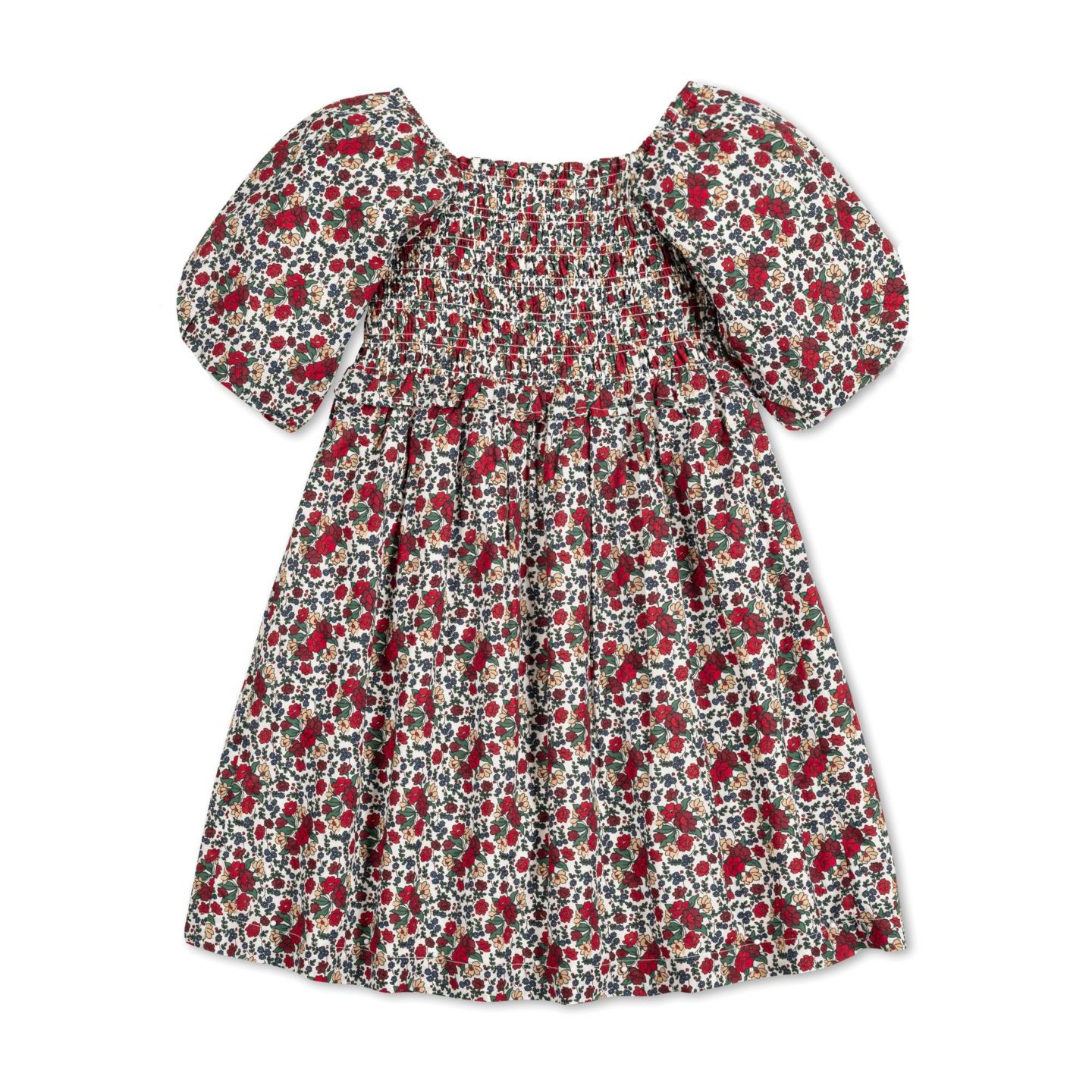 Платье Hope & Henry Short Bubble Sleeve Smocked Dress для девочек-малышей, цвет: Разноцветный с принтом — фото 1