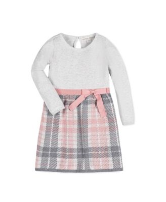 Hope & Henry Big Girls Long Sleeve Skater Sweater Dress with Bow - Macy's