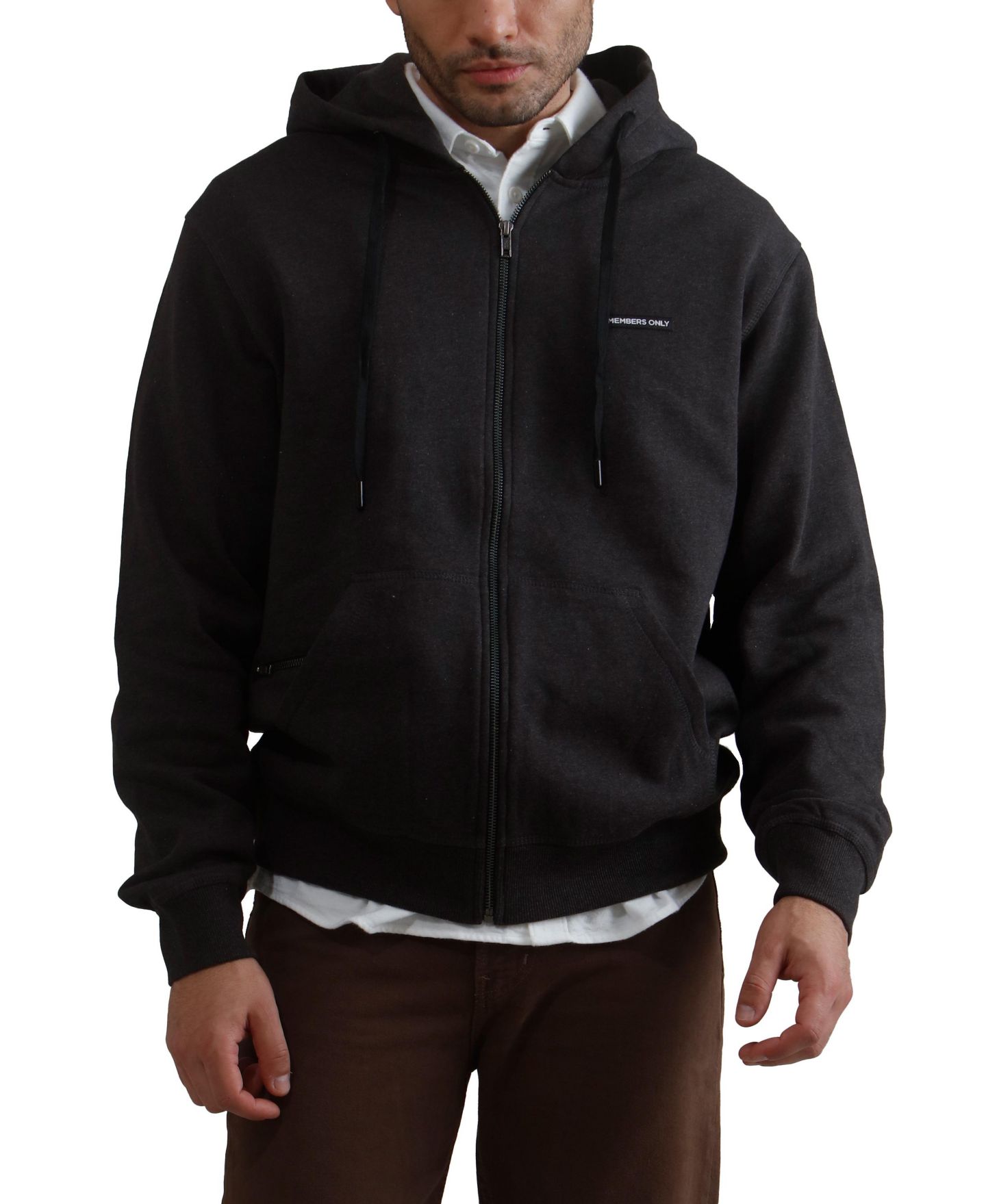Мужское худи Members Only Brooklyn Zip-Up, цвет: Угольный — фото 1