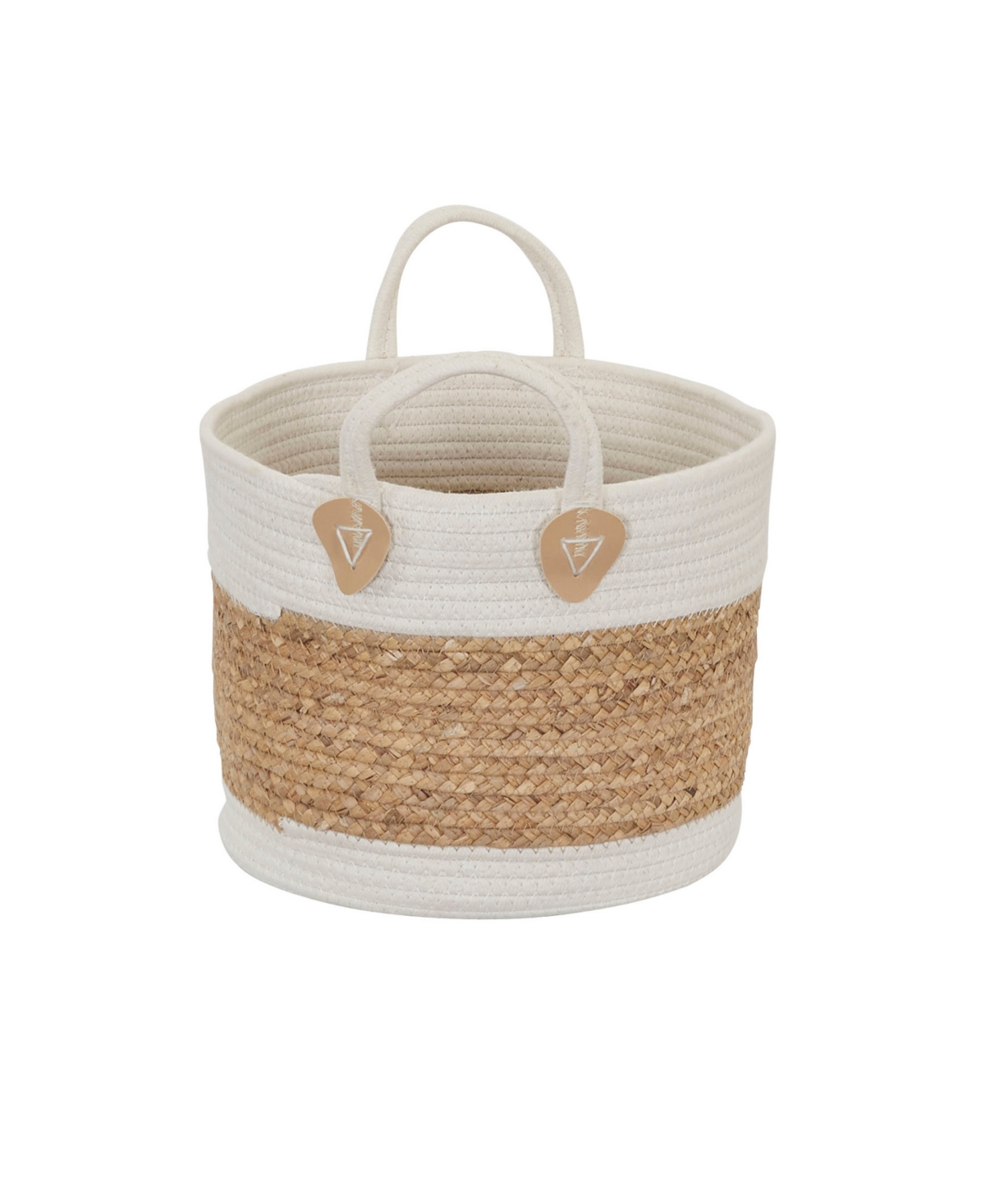 Household Essentials Corn and Hyacinth Wicker Basket, Two-Toned