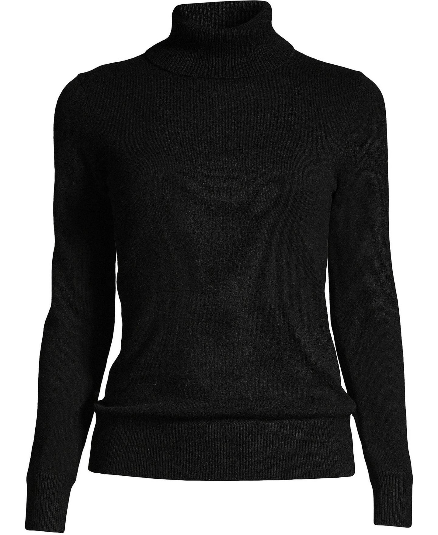 Женский свитер Lands' End Cashmere Turtleneck, цвет: Чёрный — фото 2