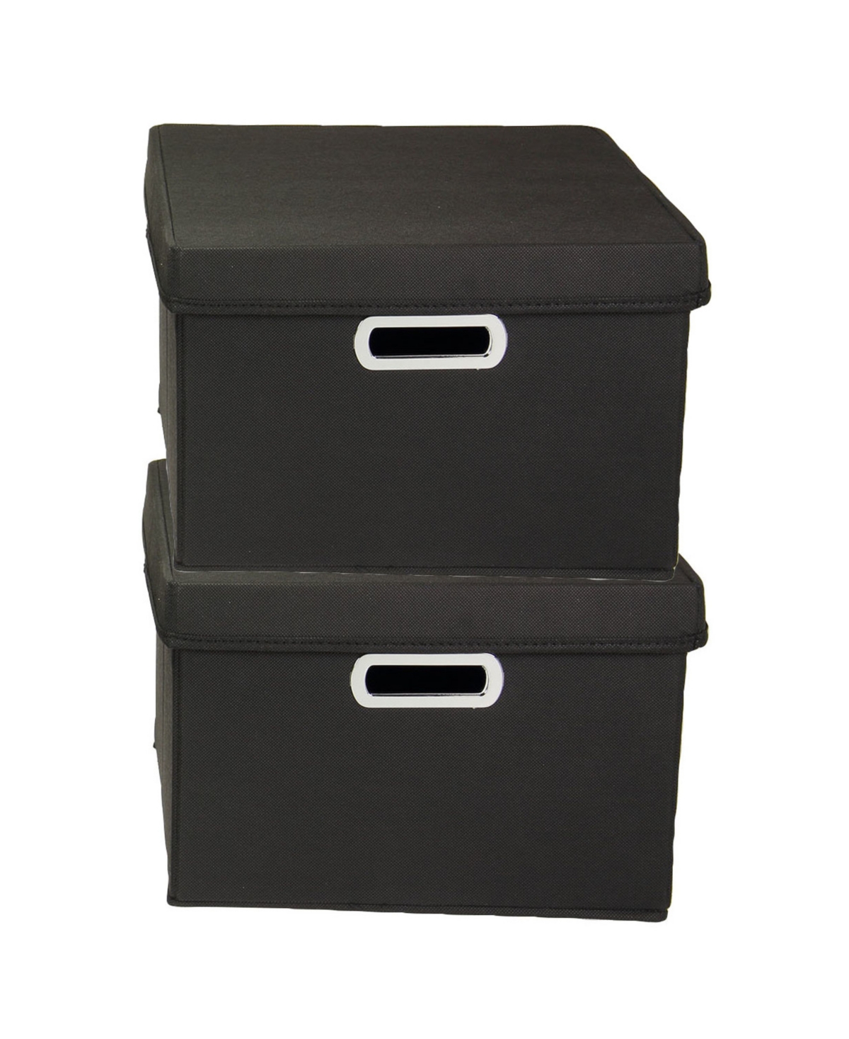 Shop Household Essentials Boxes With Lids, Kd, Set Of 2 In Matte Black