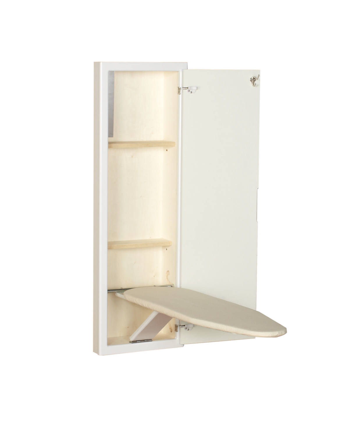 Shop Household Essentials Stowaway In Wall Wood Cabinet In White