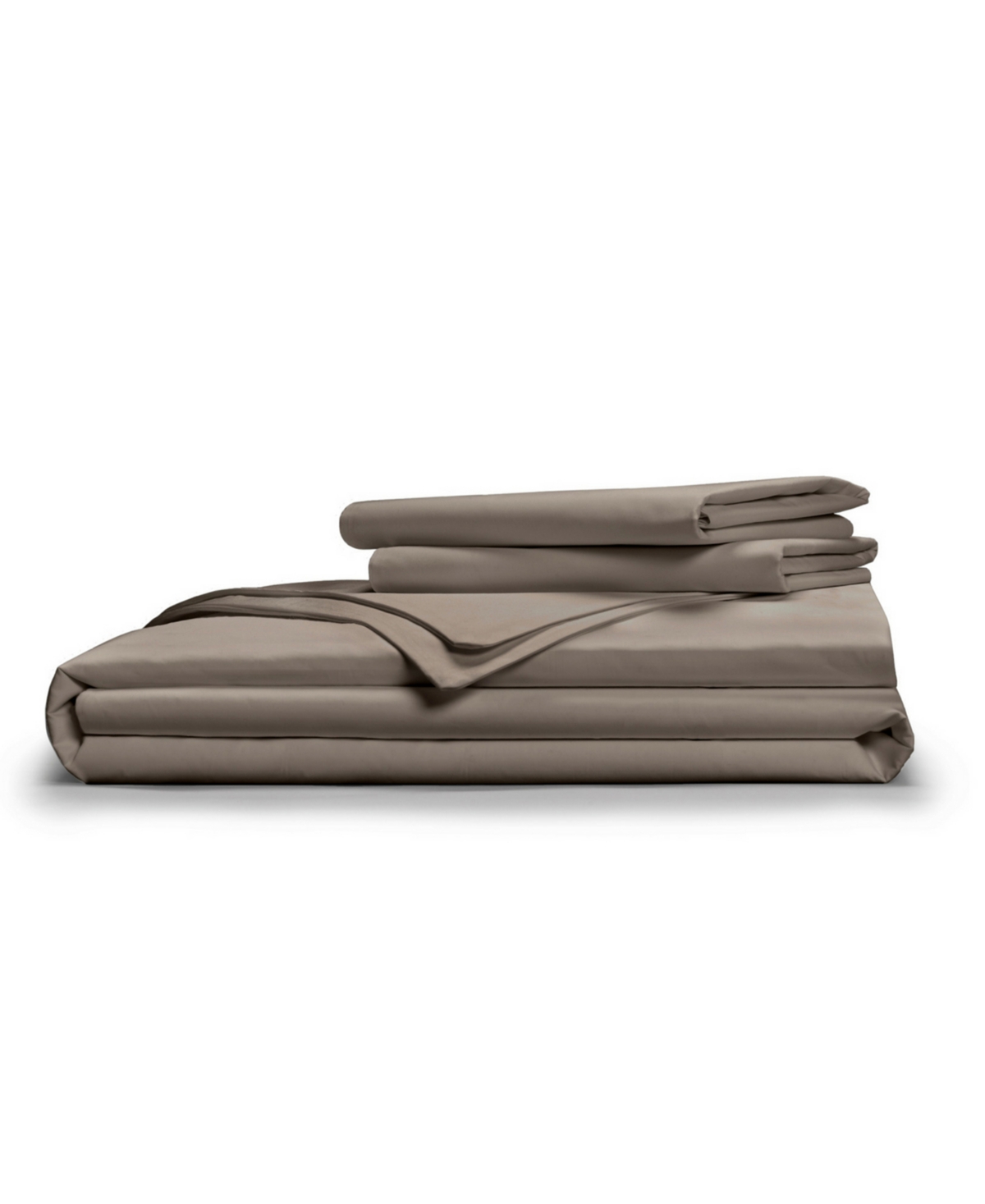 Pillow Guy Classic Cool & Crisp 100% Cotton Percale Duvet Cover Set- King/cal King Bedding In Tan/beige