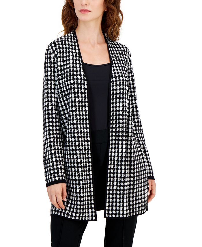 Kasper Women's Printed Long-Sleeve Sweater Jacket - Macy's