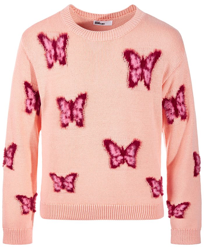 Epic Threads Toddler & Little Girls Butterfly-Pattern Sweater, Created ...