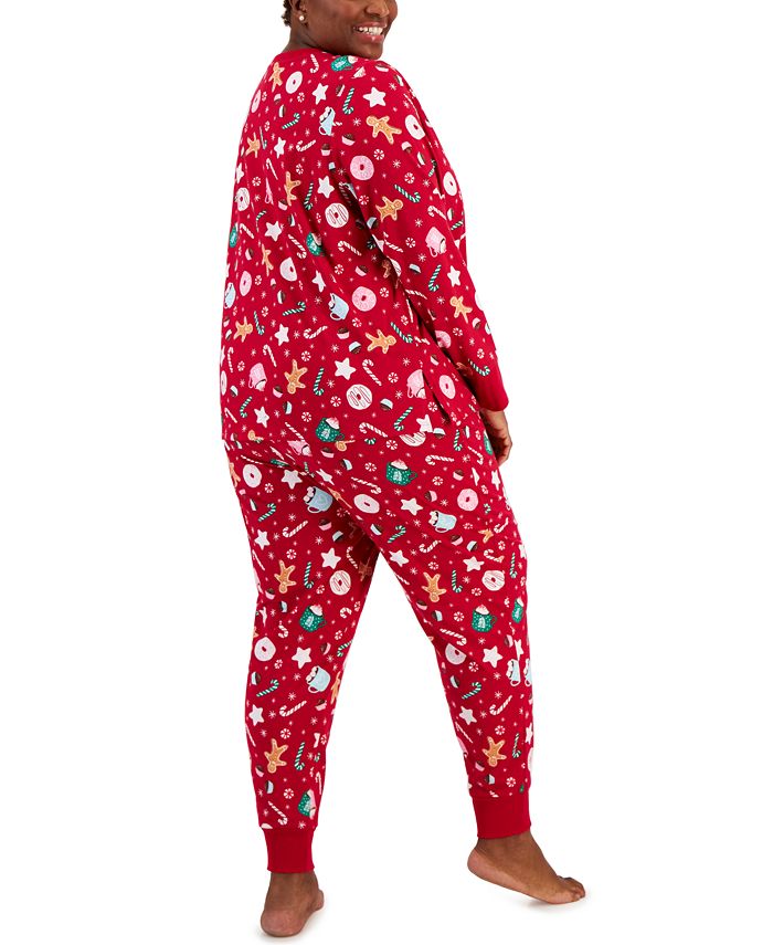 Family Pajamas Matching Plus Size Sweets Printed Pajamas Set, Created