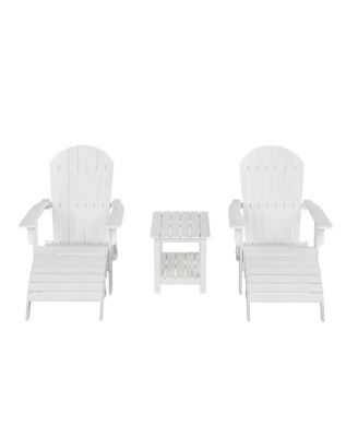 5-Piece Outdoor Adirondack Chair with Ottoman and Side Table Set