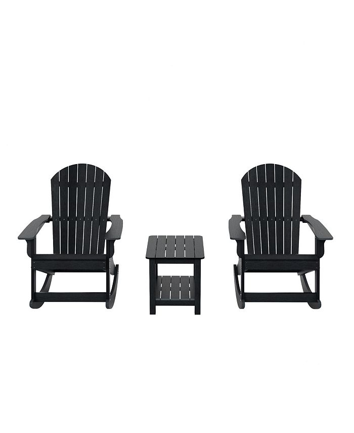 WestinTrends 3Piece Outdoor Patio Adirondack Rocking Chair with Side