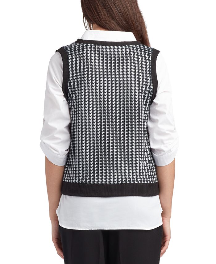 BCX Juniors' Houndstooth Sweater Vest - Macy's