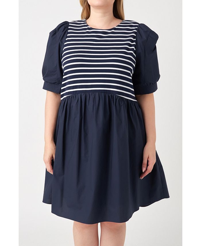 English Factory Plus Size High Low Knit Combo Dress Macy's