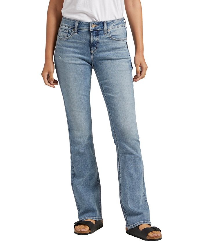 Silver Jeans Co. Women's Elyse Mid Rise Slim Bootcut Jeans - Macy's