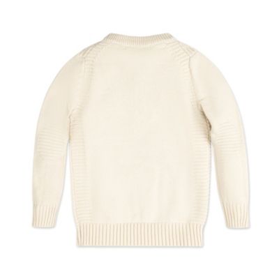 thumbnail image 2 of Hope & Henry Boys' Organic Long Sleeve Cable Knit Cardigan Sweater With Stripe Trim Kids 2 of 14