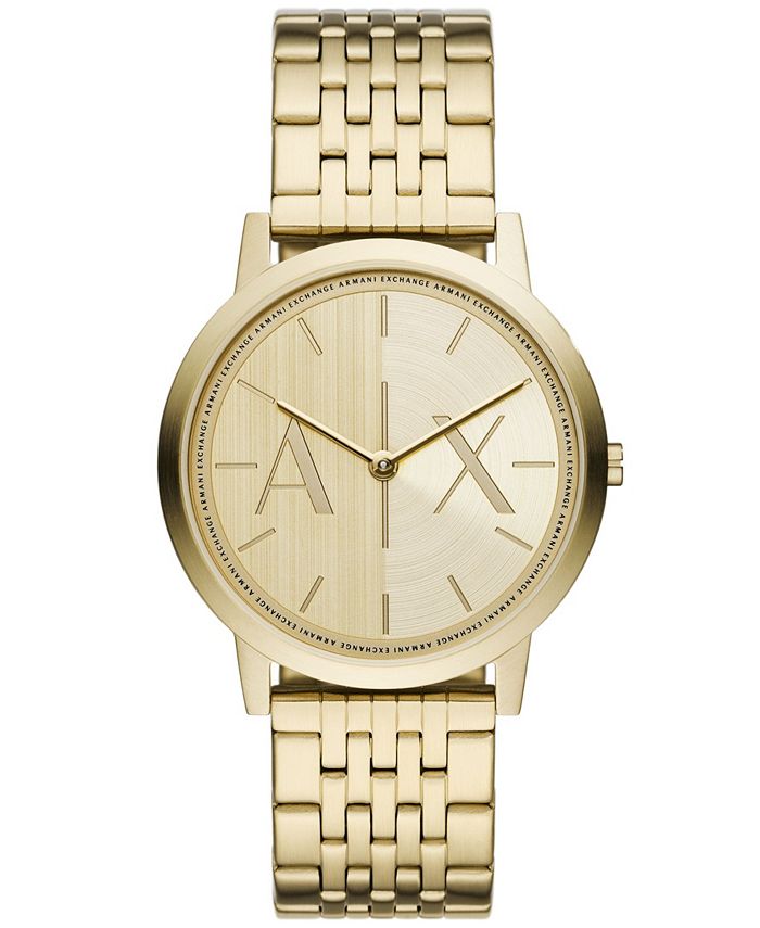A X Armani Exchange Men s Quartz Two Hand Gold Tone Stainless