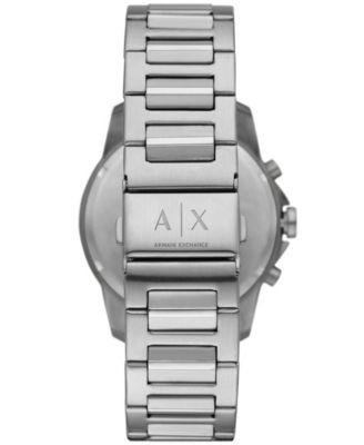 Men's Quartz Chronograph Silver-Tone Stainless Steel Watch 44mm