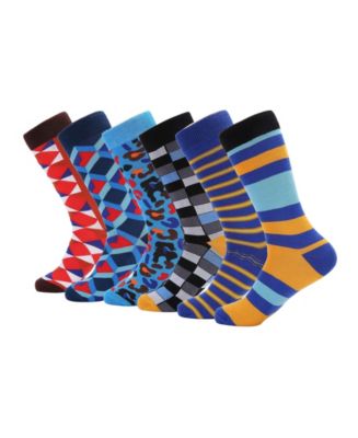 Men's Bold Designer Dress Socks 6 Pack - Macy's