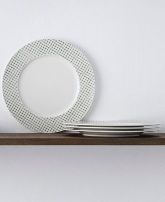 Hammock "Dots" Rim Dinner Plates, Set of 4