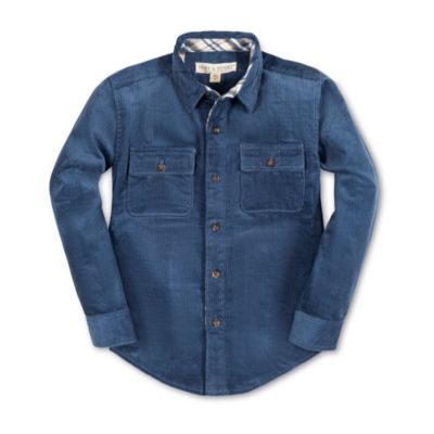 Hope and Henry Boys' Long Sleeve Corduroy Flap Pocket Button Down Shirt - Kids