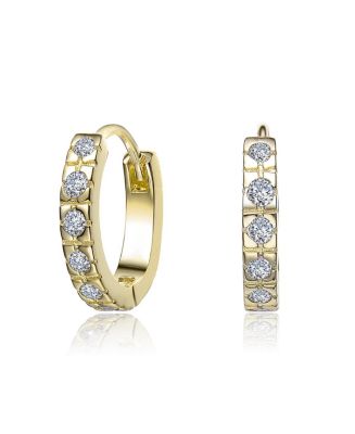 Rachel Glauber Radiant Hoop Earrings with Sparkling Cubic Zirconia - Macy's