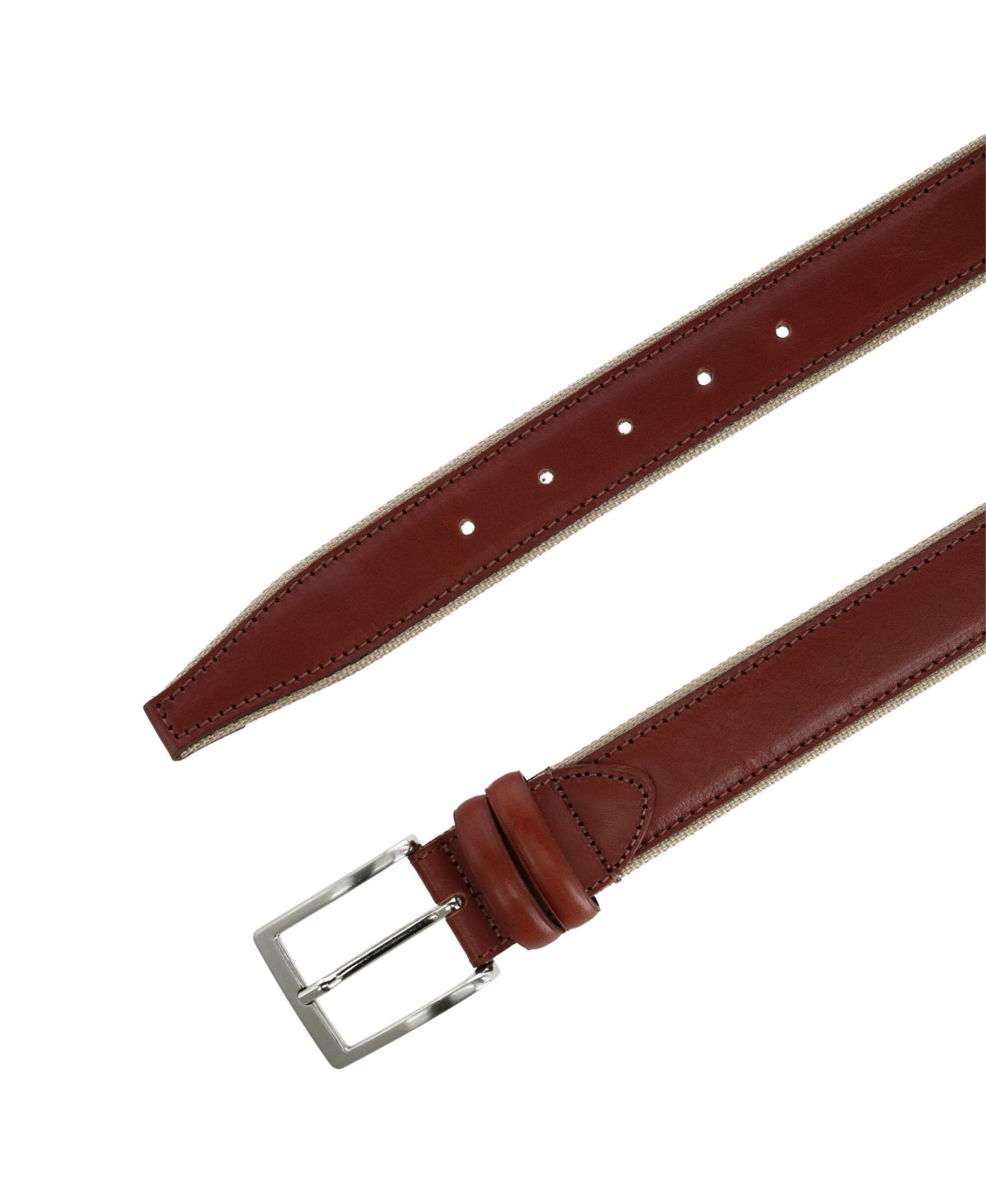 Мужской ремень TRAFALGAR The Back Nine 35mm Full Grain Leather with Nylon Lining Golf Belt, цвет: Коньячный / Светло-коричневый — фото 3