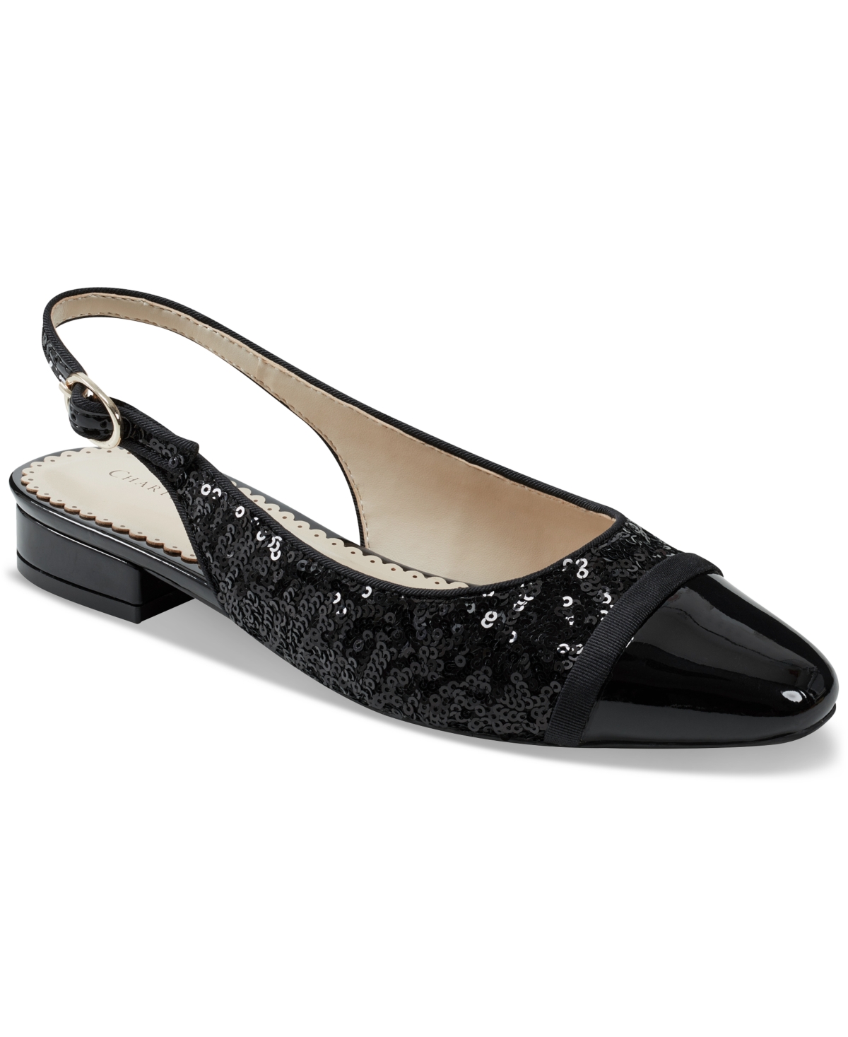 Avril Slingback Flats, Created for Macy's - Black Sequin